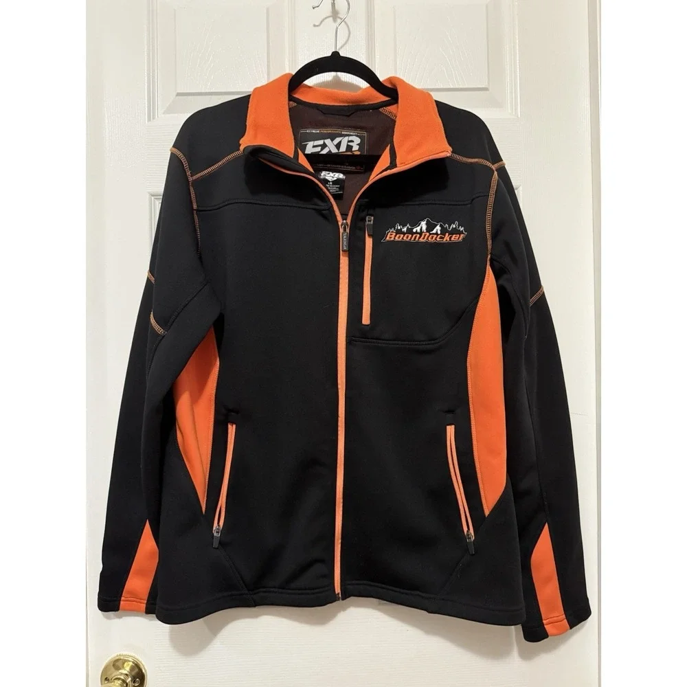 FXR Racing Boon‎ Docker Full Zip Jacket L Black Orange Snowmobile Ski Snowboard